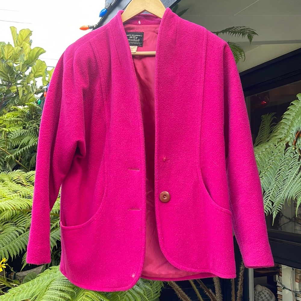 Womens vintage coat jacket fuscia color size small